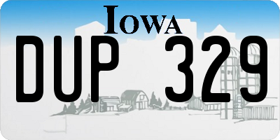 IA license plate DUP329