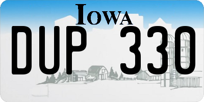 IA license plate DUP330