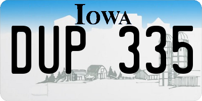 IA license plate DUP335