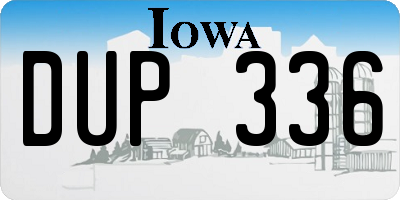 IA license plate DUP336