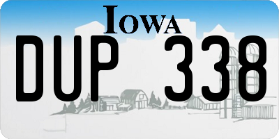 IA license plate DUP338