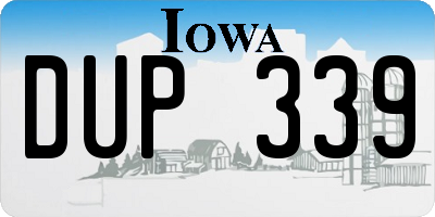 IA license plate DUP339