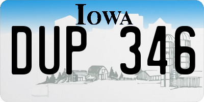 IA license plate DUP346