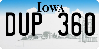 IA license plate DUP360