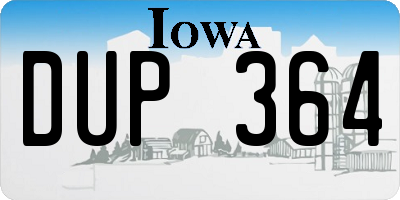 IA license plate DUP364