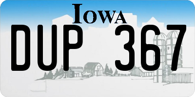 IA license plate DUP367