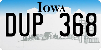 IA license plate DUP368