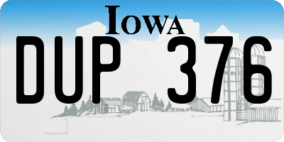 IA license plate DUP376