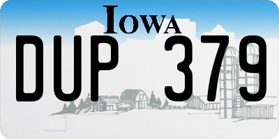IA license plate DUP379