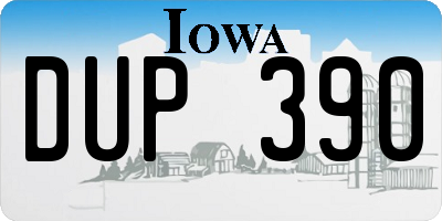 IA license plate DUP390