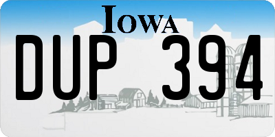 IA license plate DUP394