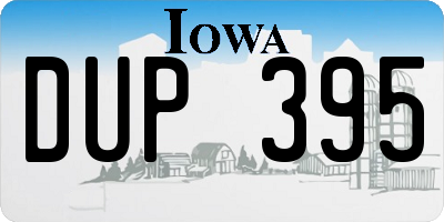 IA license plate DUP395