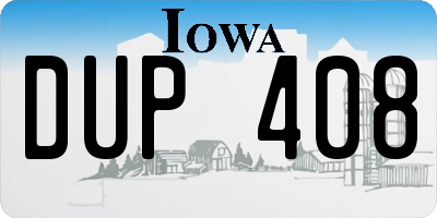 IA license plate DUP408
