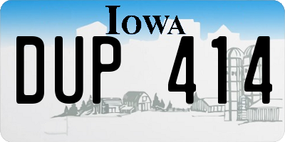 IA license plate DUP414