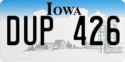 IA license plate DUP426