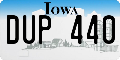 IA license plate DUP440