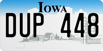 IA license plate DUP448