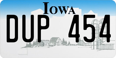 IA license plate DUP454