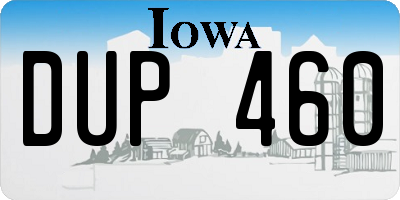 IA license plate DUP460