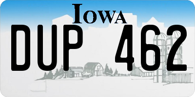 IA license plate DUP462