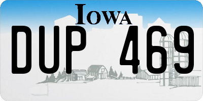 IA license plate DUP469