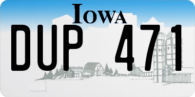 IA license plate DUP471