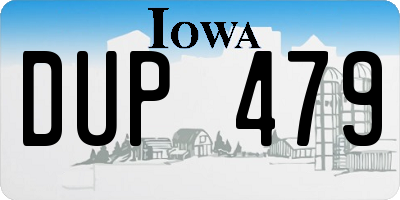 IA license plate DUP479
