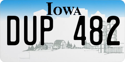 IA license plate DUP482