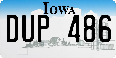 IA license plate DUP486