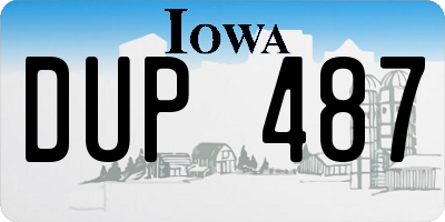 IA license plate DUP487