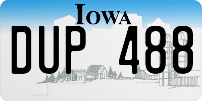 IA license plate DUP488