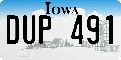 IA license plate DUP491