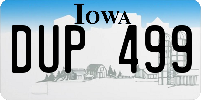 IA license plate DUP499
