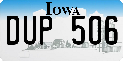 IA license plate DUP506