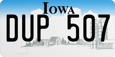 IA license plate DUP507