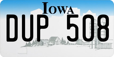 IA license plate DUP508