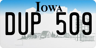 IA license plate DUP509