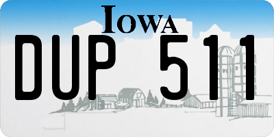 IA license plate DUP511