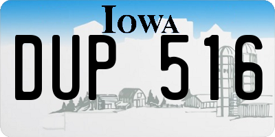 IA license plate DUP516