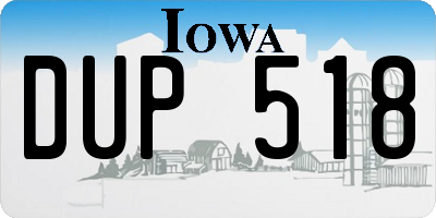 IA license plate DUP518