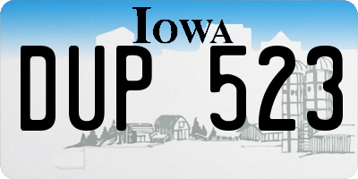 IA license plate DUP523