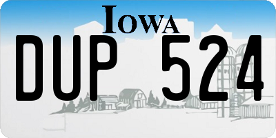 IA license plate DUP524