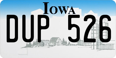 IA license plate DUP526