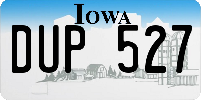 IA license plate DUP527