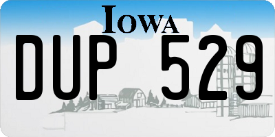 IA license plate DUP529