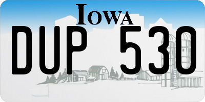 IA license plate DUP530