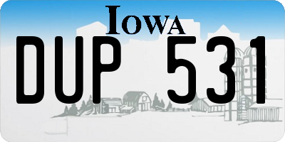 IA license plate DUP531