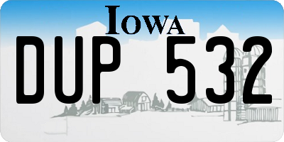 IA license plate DUP532