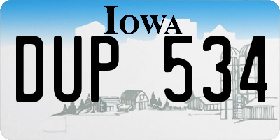 IA license plate DUP534