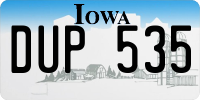IA license plate DUP535